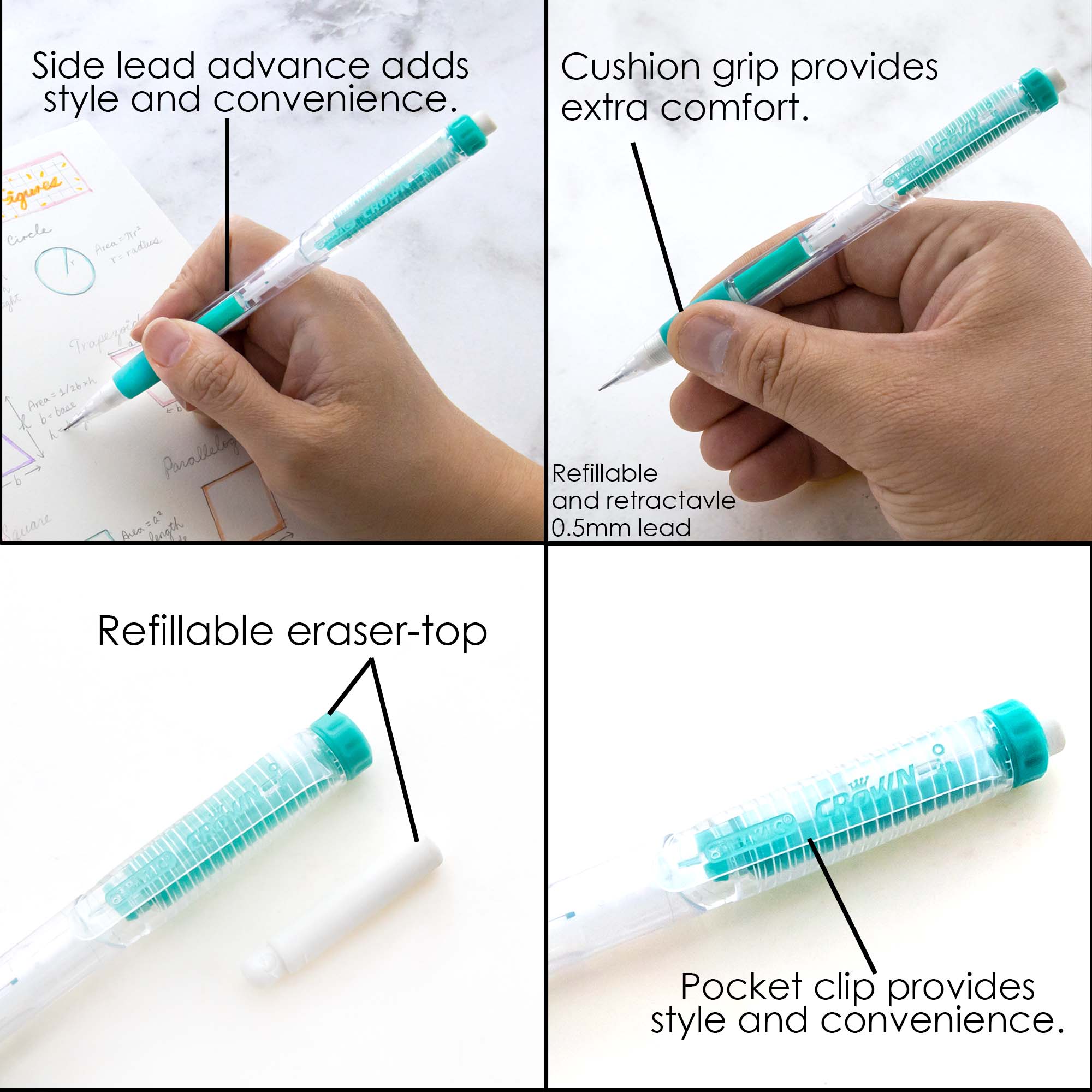 Crown Dazzle 0.5 mm Mechanical Pencil (3/Pack)