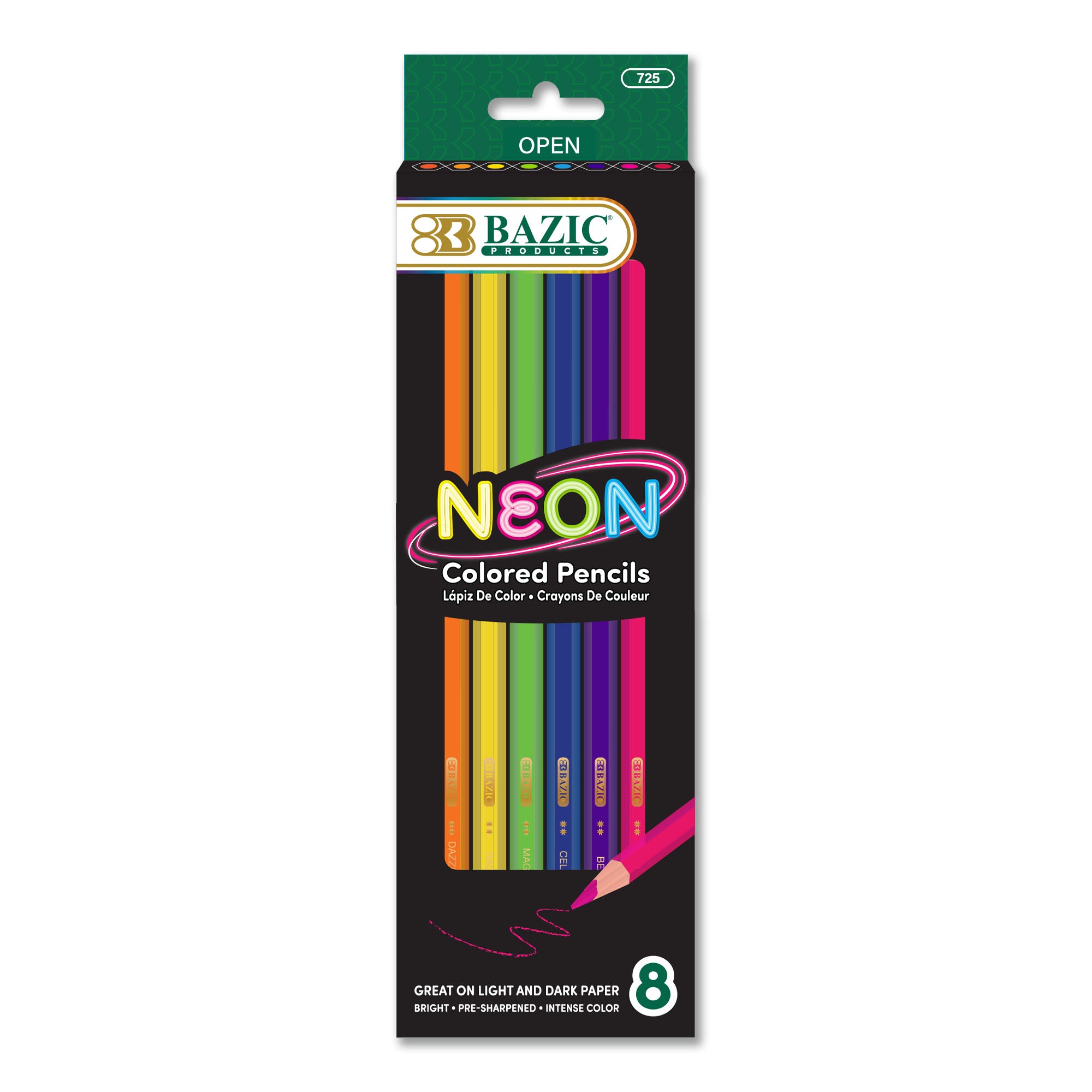BAZIC 8 Neon Colored Pencils – BAZIC Store