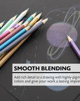 12 Metallic Colored Pencils