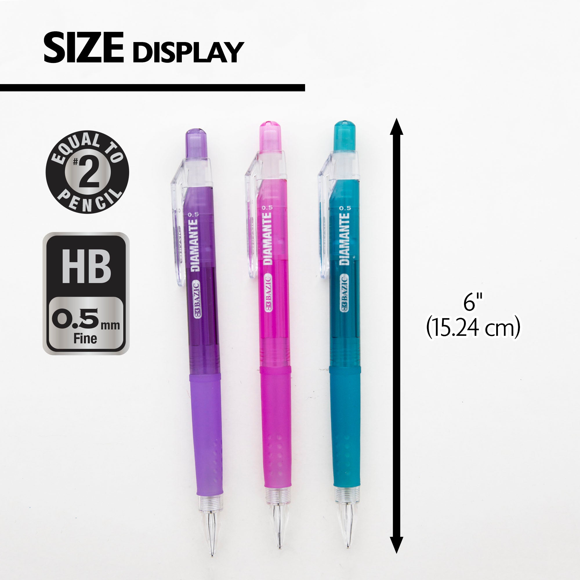 Diamante 0.5 mm Mechanical Pencil w/ Grip (3/Pack)
