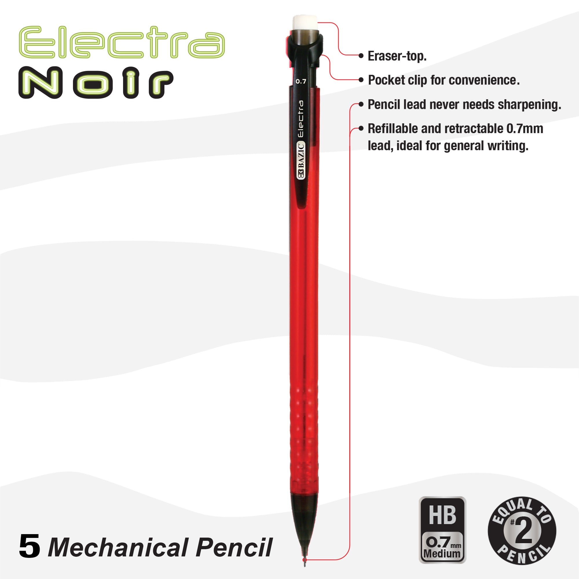 Electra 0.7 mm Mechanical Pencil (5/Pack)