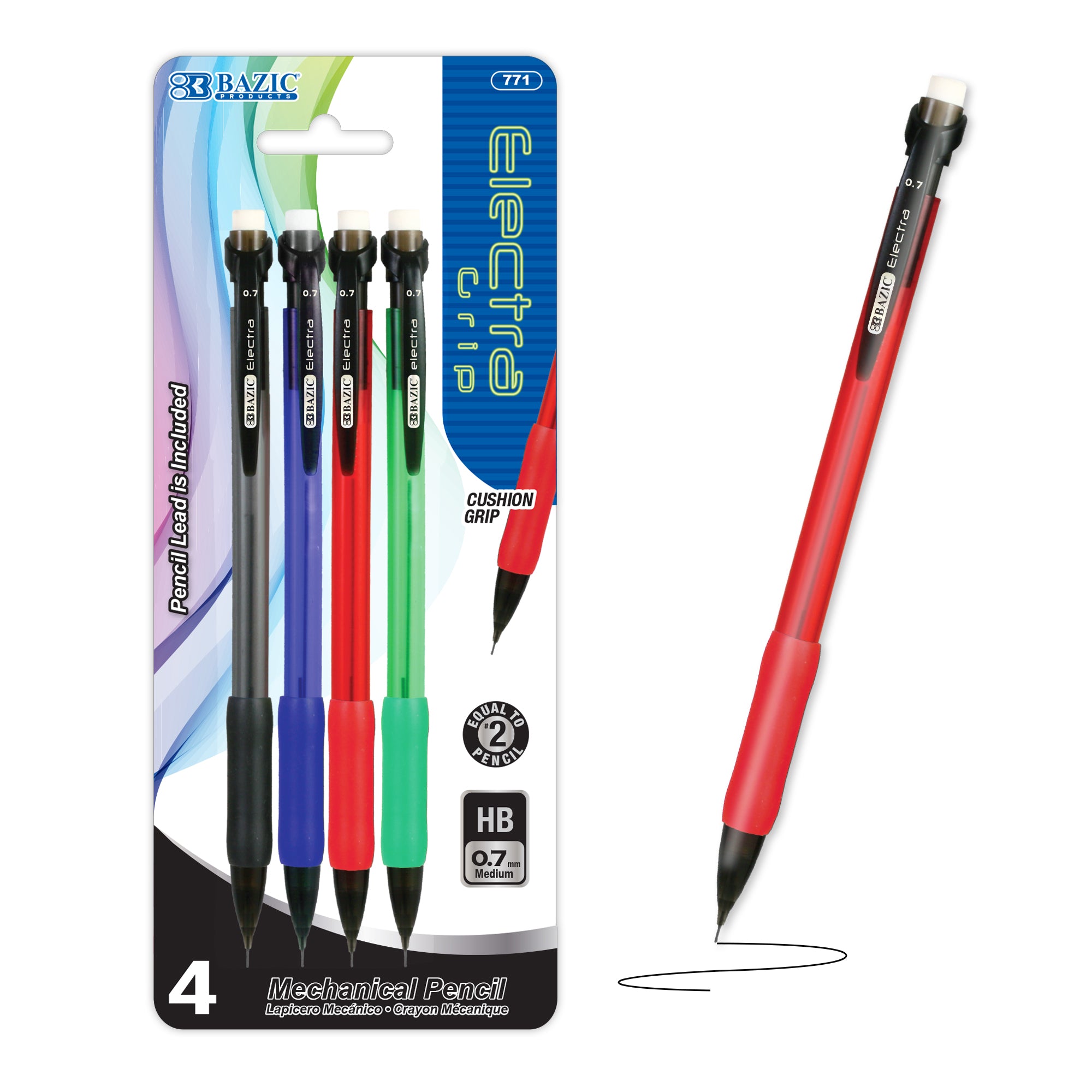 Electra 0.7 mm Mechanical Pencil with Grip (4/Pack)