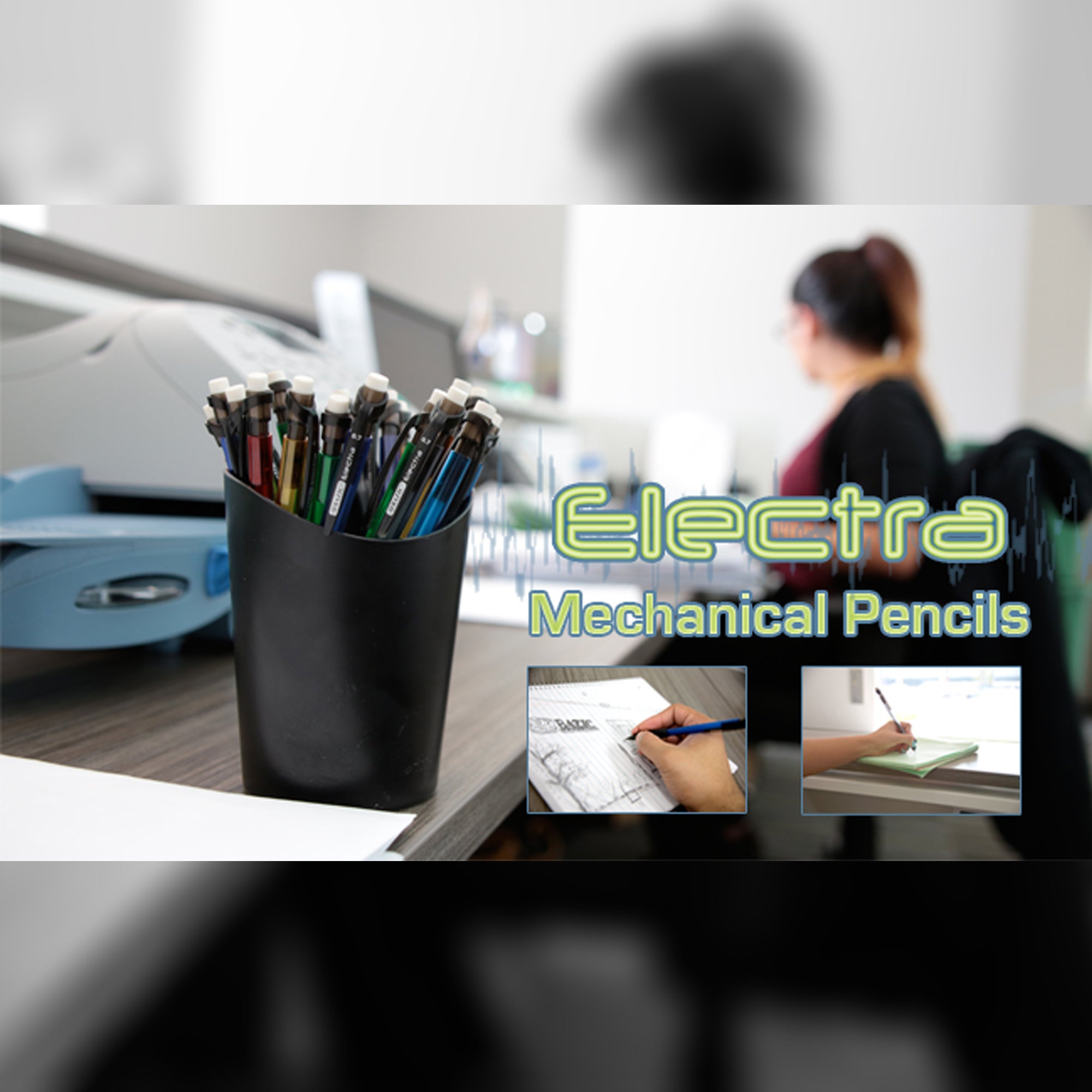 Electra 0.7 mm Fashion Color Mechanical Pencil with Gel Grip (3/Pack)