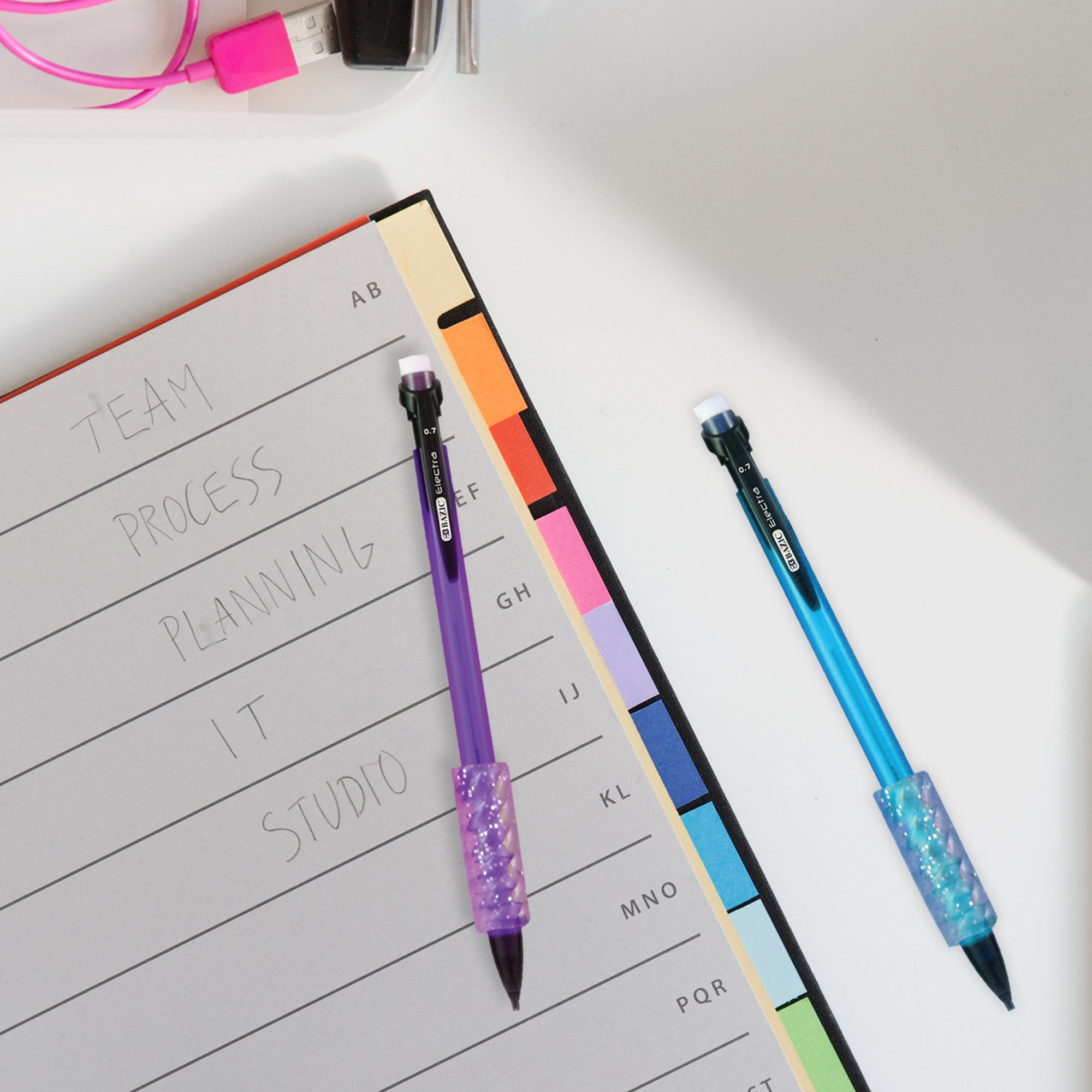 Electra 0.7 mm Fashion Color Mechanical Pencil with Gel Grip (3/Pack)