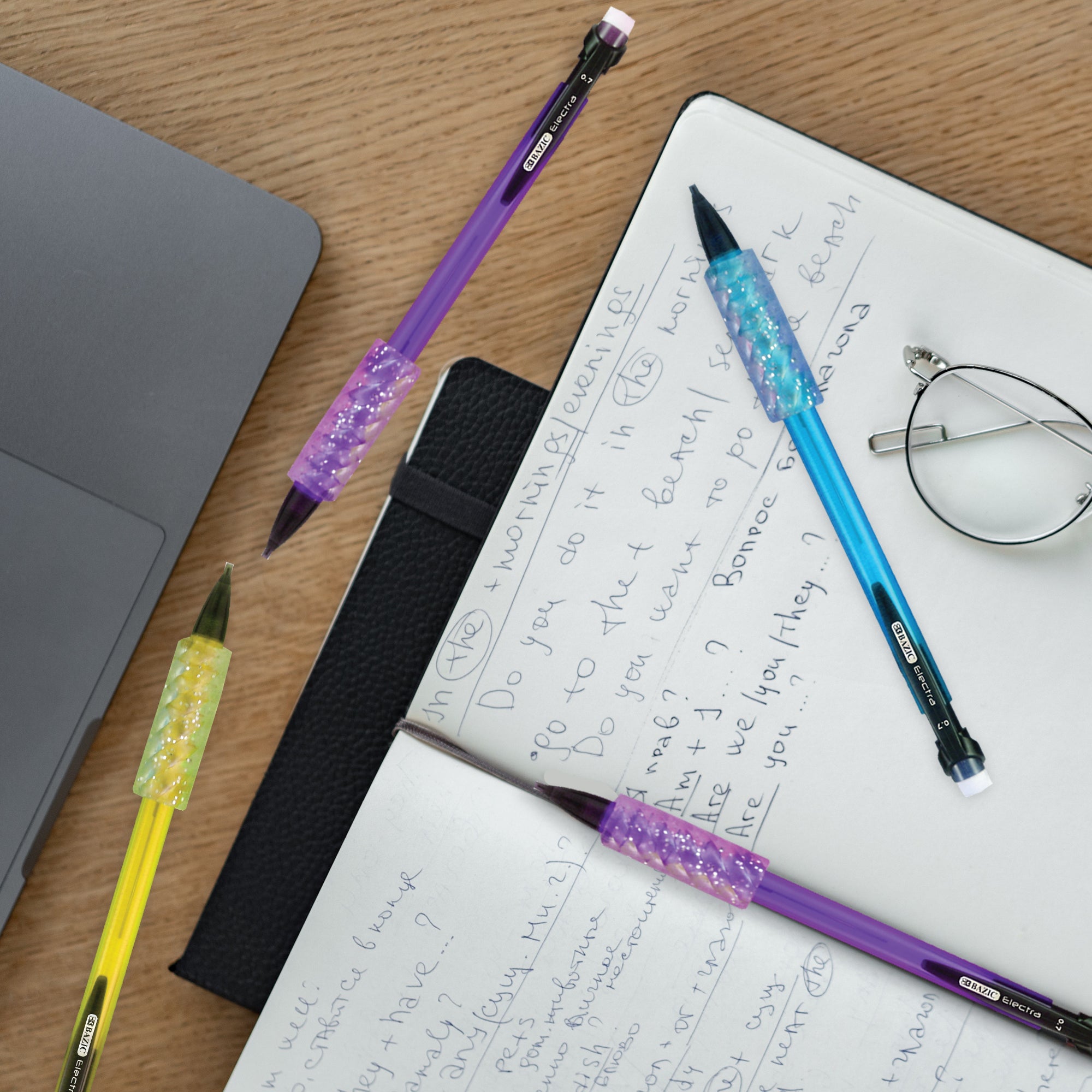 Electra 0.7 mm Fashion Color Mechanical Pencil with Gel Grip (3/Pack)