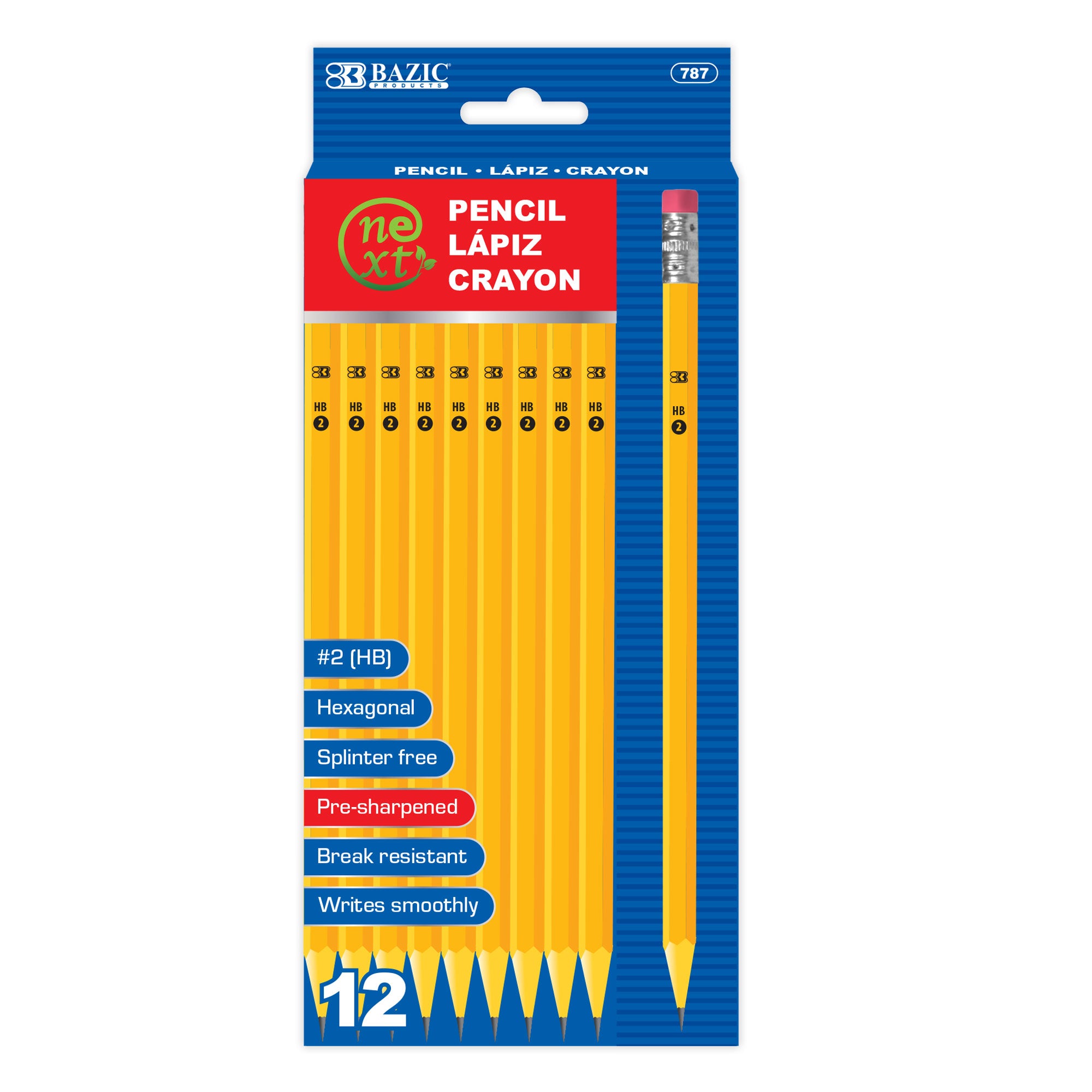 Next #2 Wood-Free Yellow Pencils, Pre-Sharpened – BAZIC Store