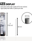 12 Ct. 0.5 mm Ceramics High-Quality Mechanical Pencil Lead (3/Pack)