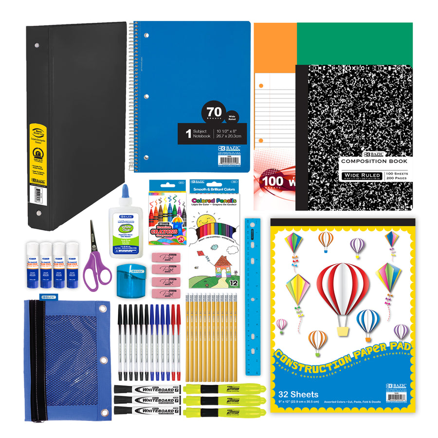 86-Piece Elementary School Supplies Kit