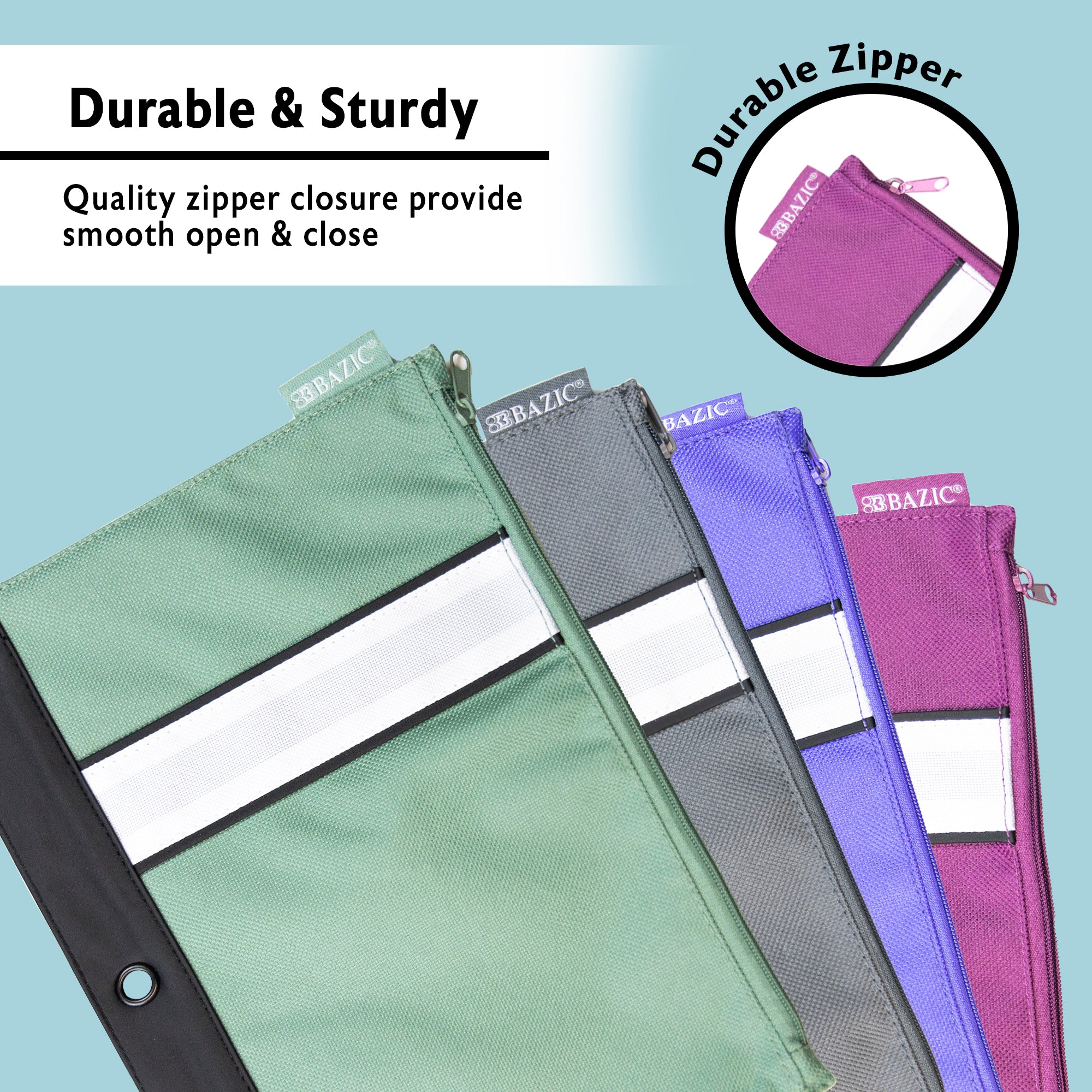 Assorted Color 3-Ring Pencil Pouch