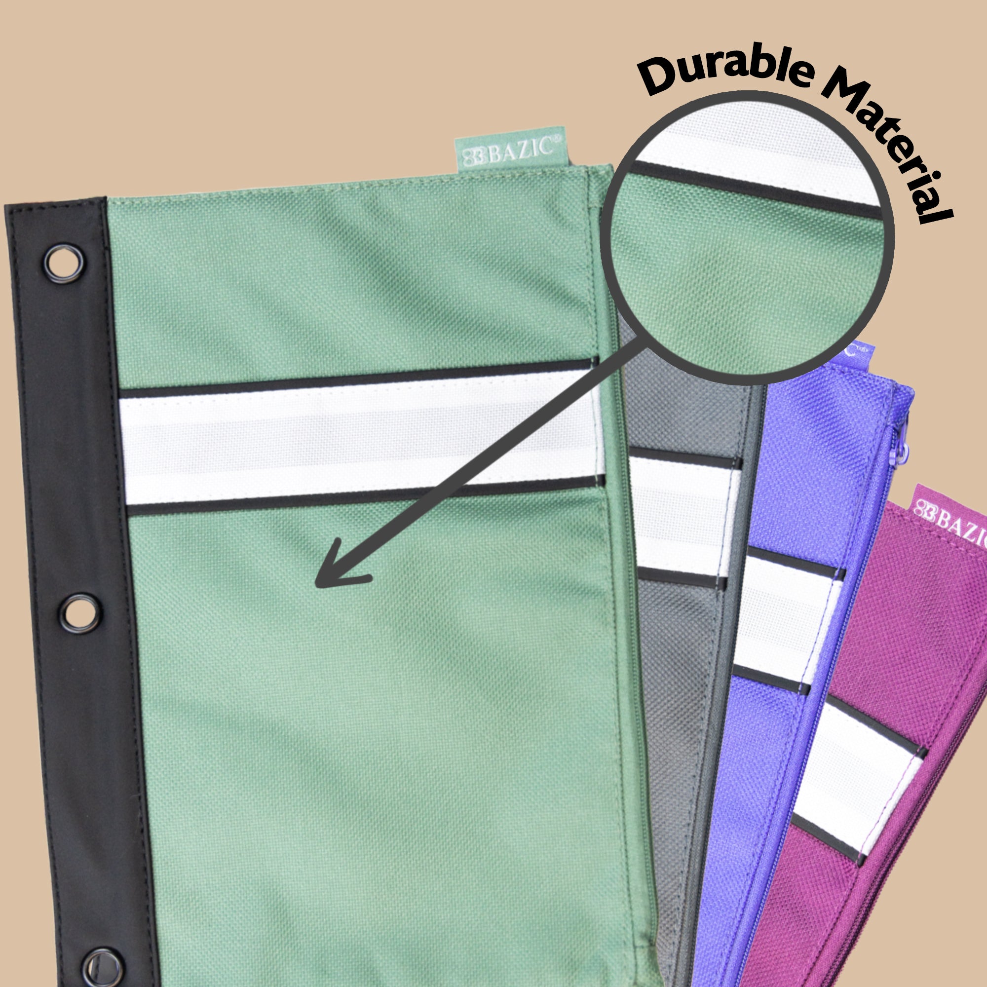 Assorted Color 3-Ring Pencil Pouch