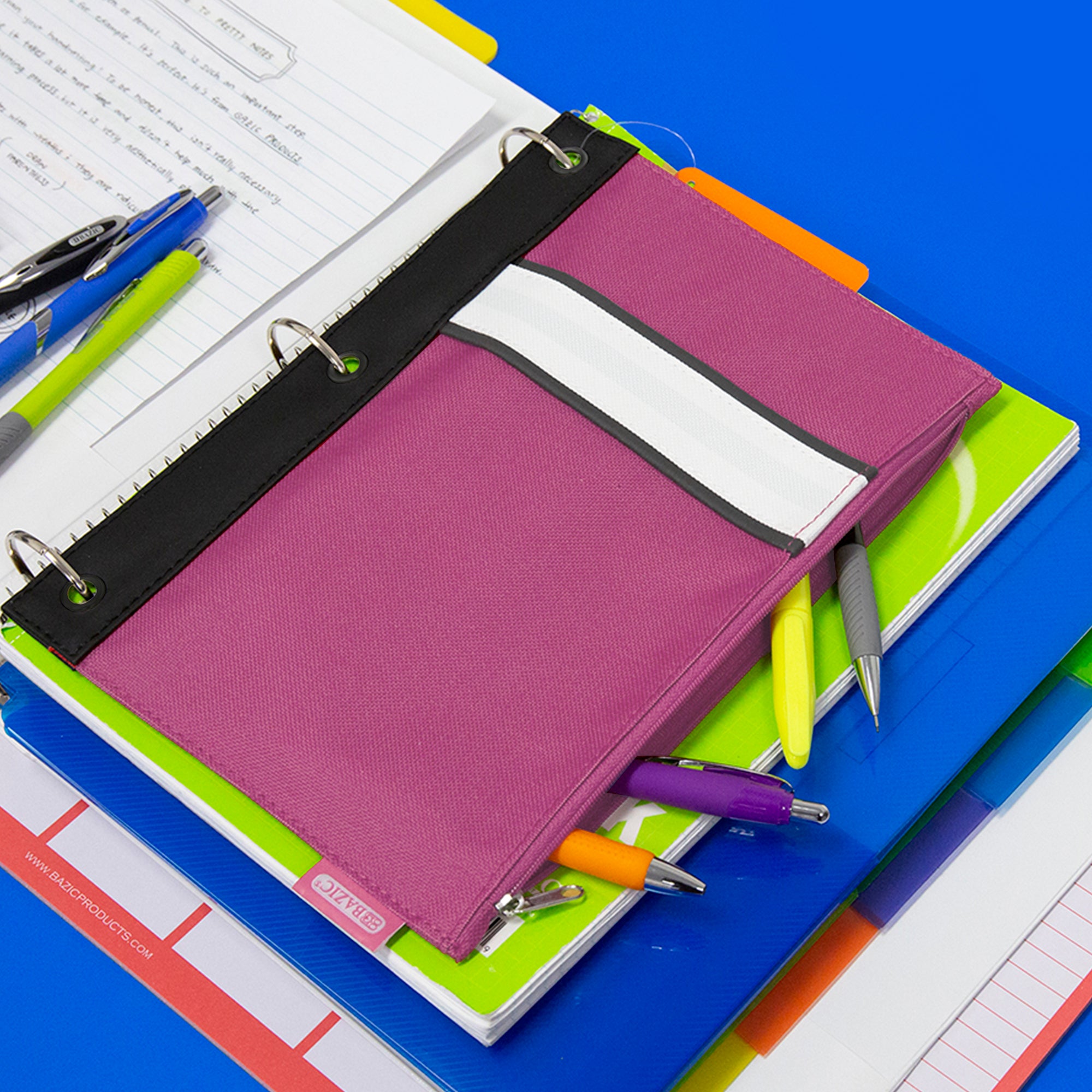 Assorted Color 3-Ring Pencil Pouch