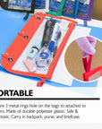 Pencil Pouch 3-Ring Clear 11.5" x 6.5"