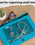 Retro Color 3-Ring Pencil Pouch w/ Mesh Window