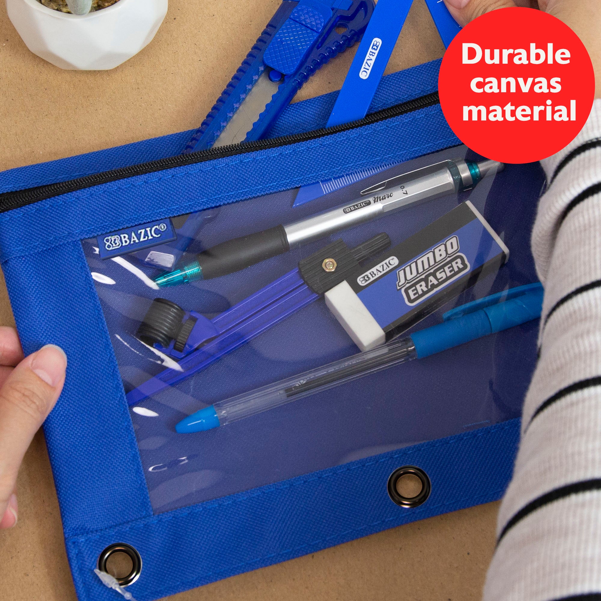 3-Ring Pencil Pouch w/ Clear Window