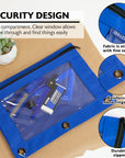 Pencil Pouch 3-Ring Bright Color w/ Clear Window