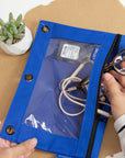 Pencil Pouch 3-Ring Bright Color w/ Clear Window