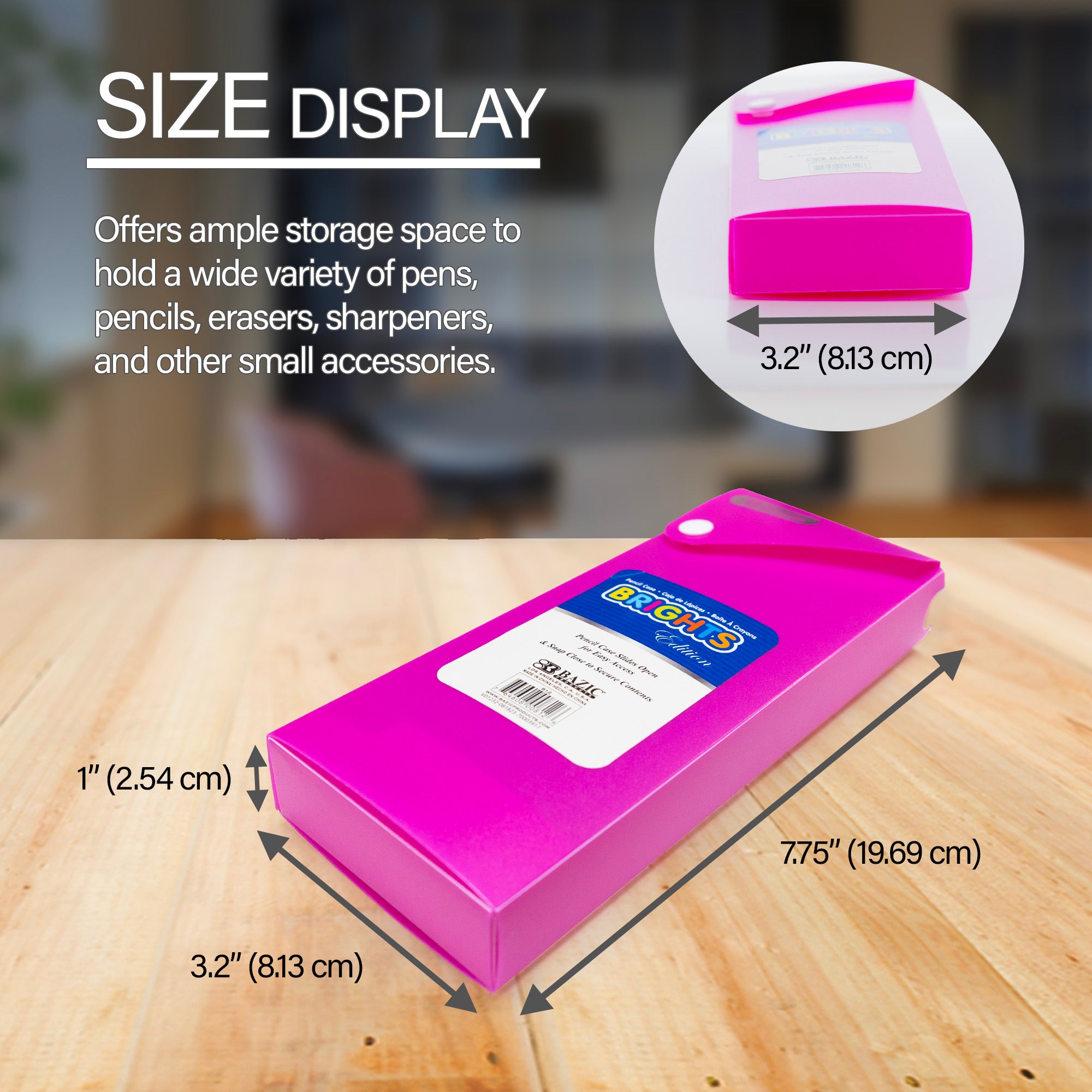 Bright Color Slider Pencil Case w/ PDQ Display