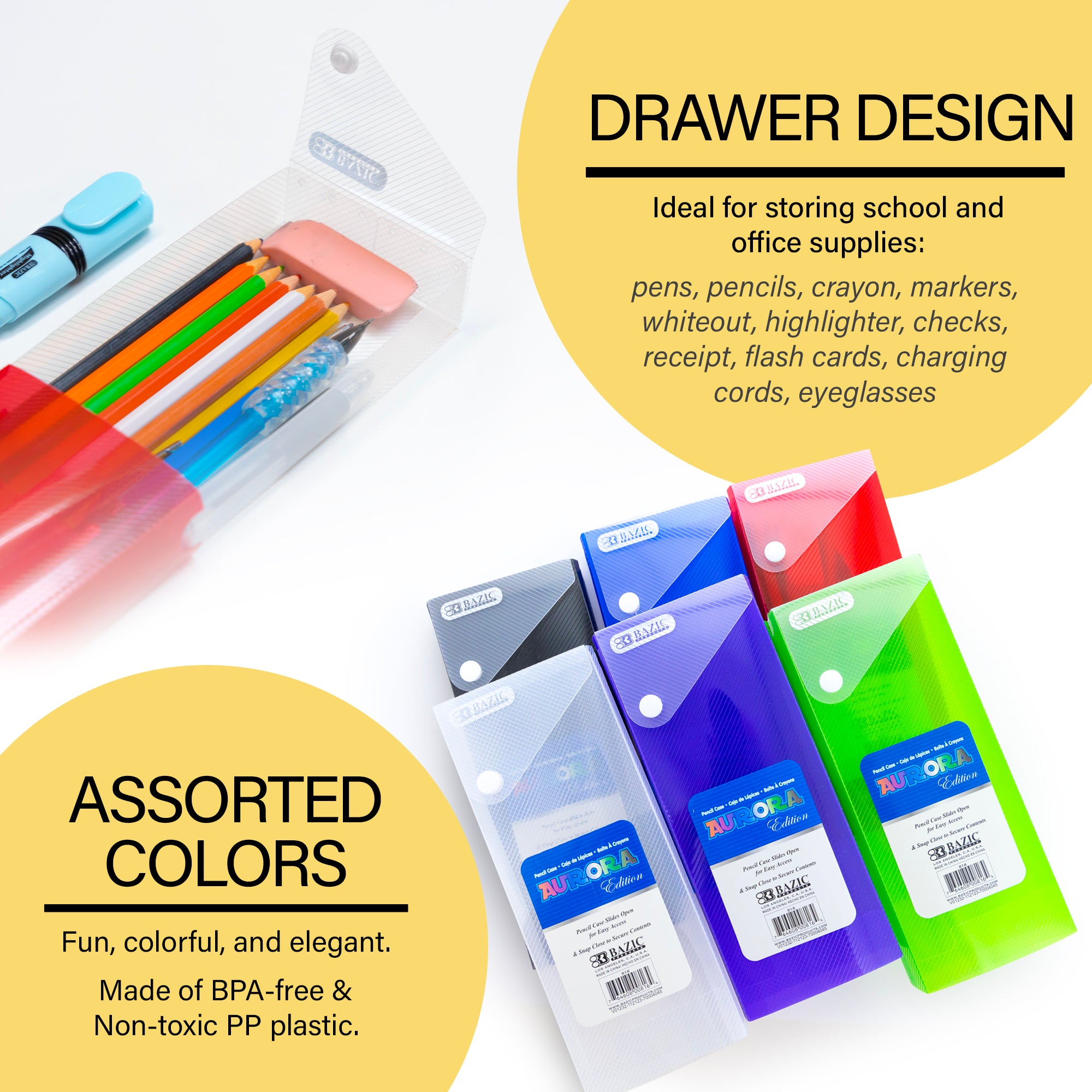 Translucent Slider Pencil Case w/ PDQ Display