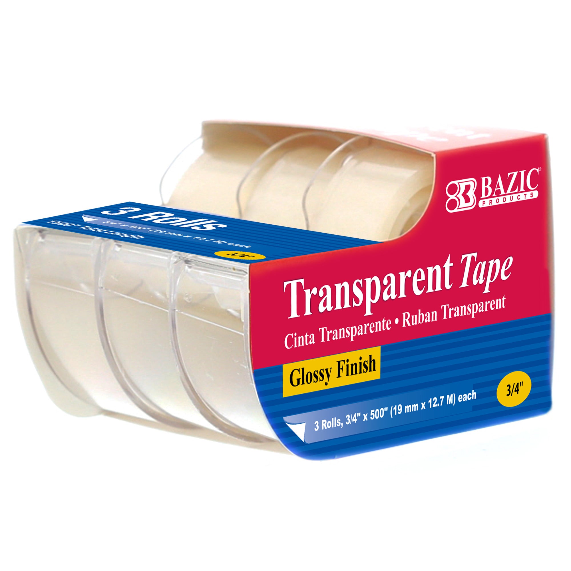 3/4" X 500" Transparent Tape (3/Pack)