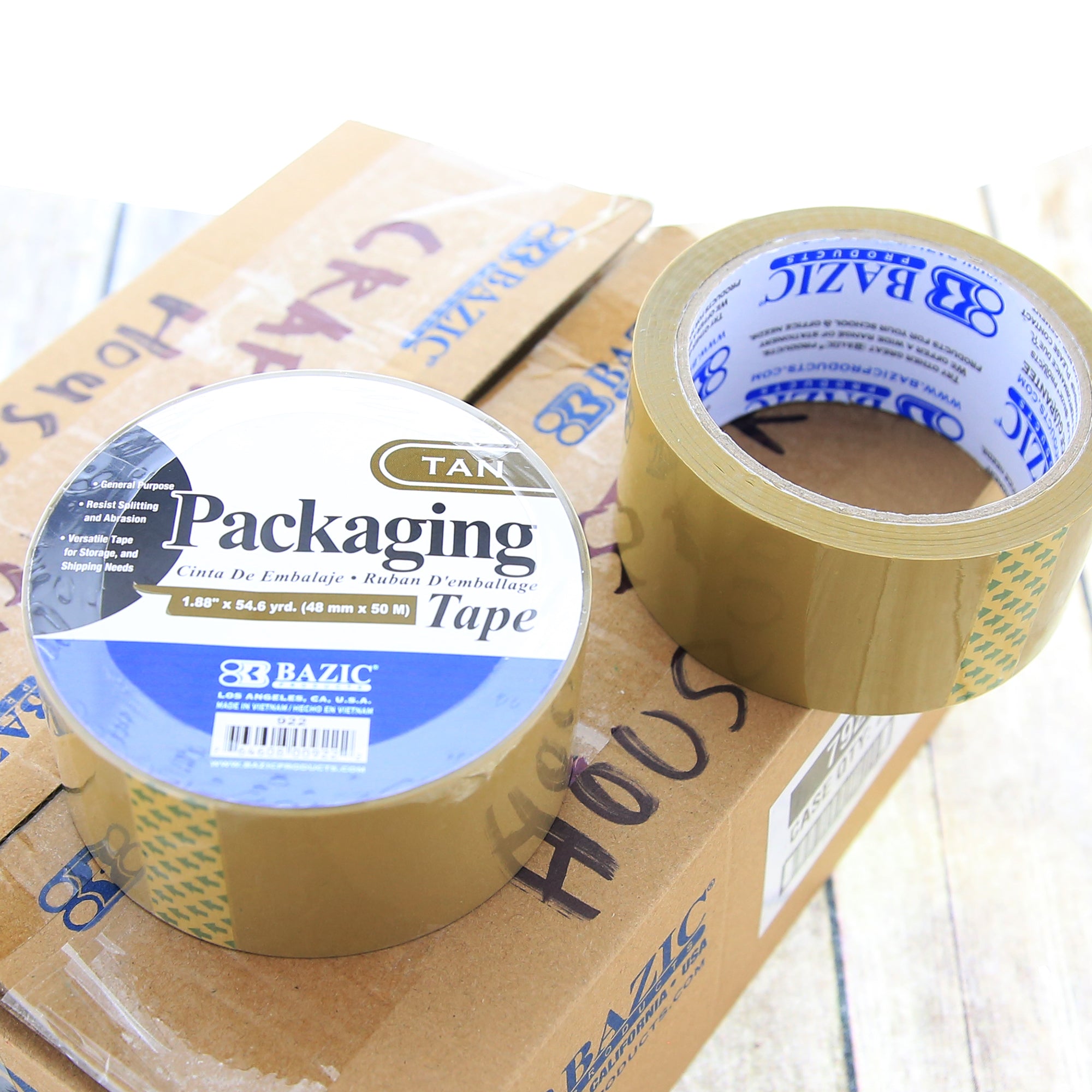 1.88" X 54.6 Yards Tan Packaging Tape