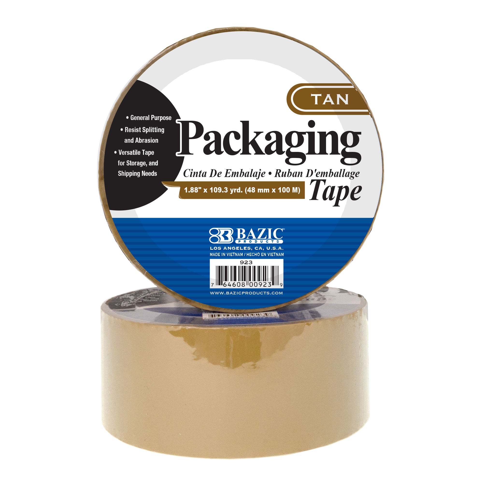 1.88" X 109.3 Yards Tan Packaging Tape
