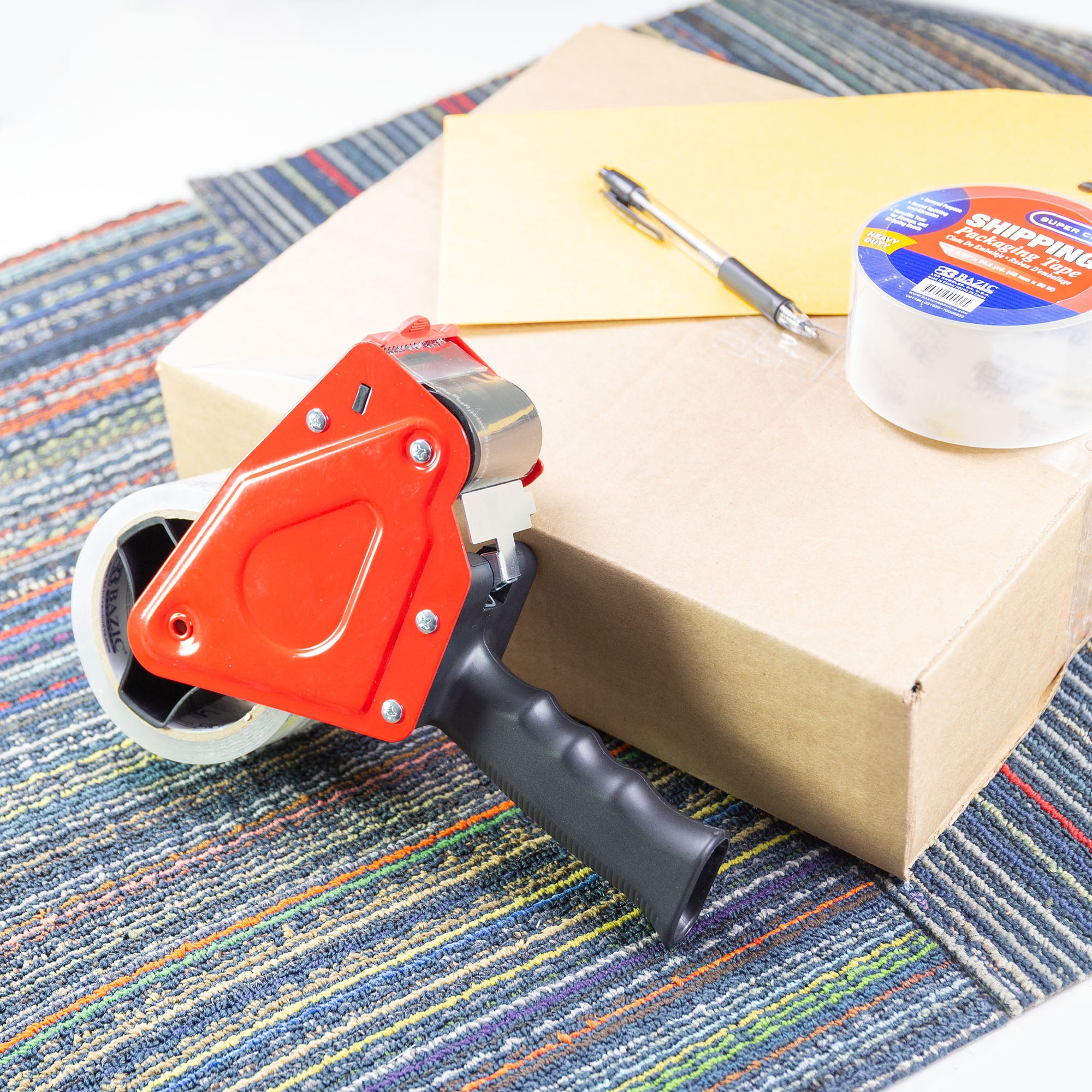 Packaging Tape Dispenser w/ (2) 1.88" X 54.6 Yards Super Clear Tape