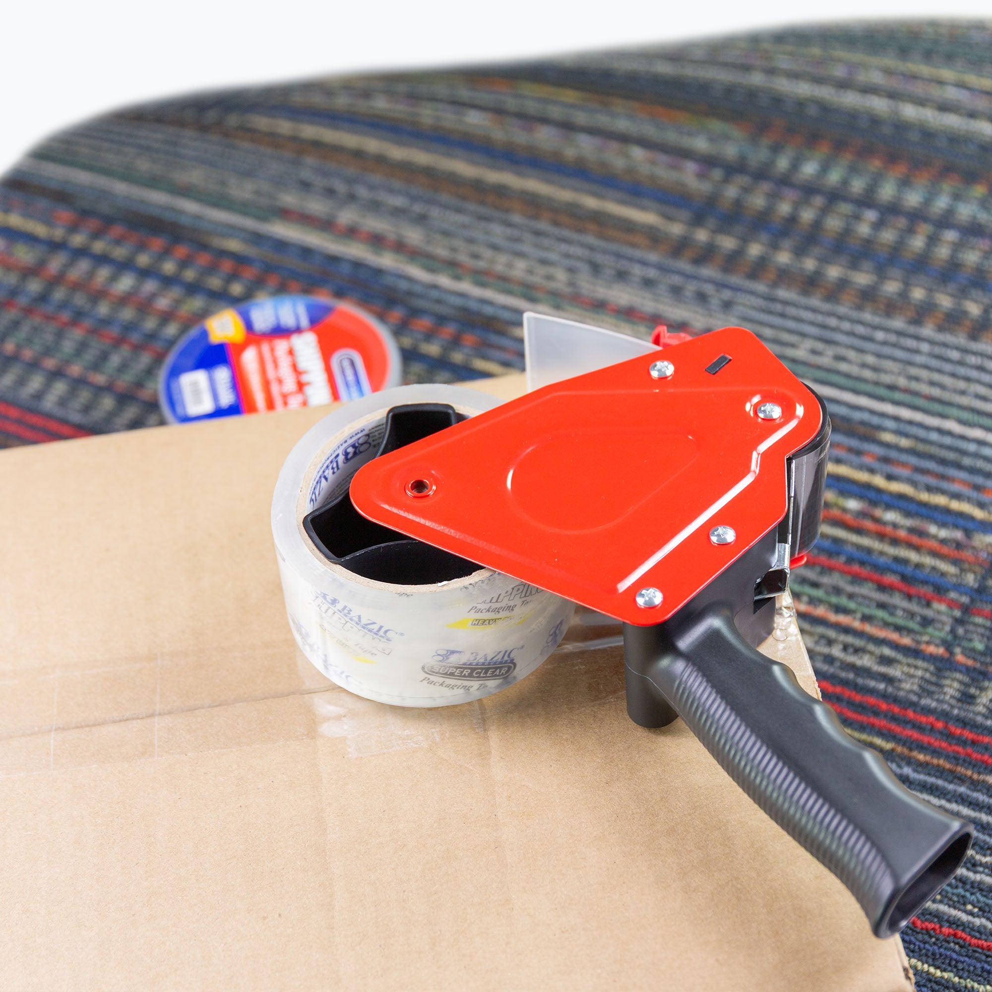 Packaging Tape Dispenser w/ (2) 1.88" X 54.6 Yards Super Clear Tape