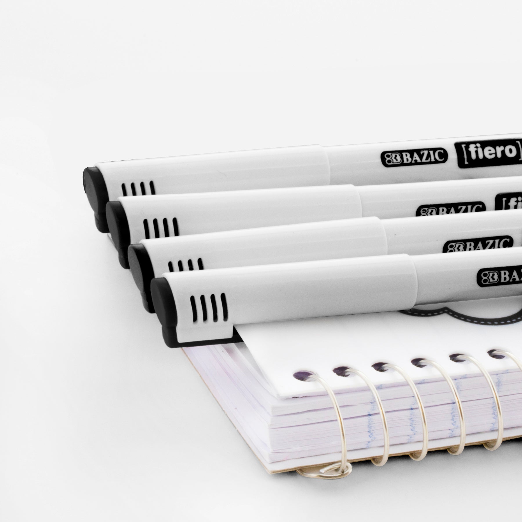 Fiero Black Fiber Tip Fineliner Pen (4/Pack)