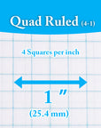 100 Ct. Quad-Ruled 4-1" Spiral Notebook