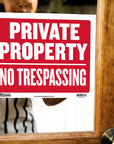 9" X 12" Private Property No Trespassing Sign