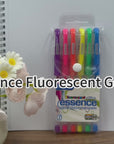 6 Fluorescent Color Essence Gel Pen w/ Cushion Grip