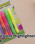 Mini Fluorescent Highlighters w/ Cap Clip (5/Pack)