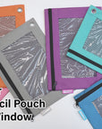 Retro Color 3-Ring Pencil Pouch w/ Mesh Window