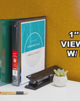 1" Red 3-Ring View Binder w/ 2-Pockets