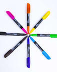 Bright Colors Fine Tip Permanent Markers w/ Pocket Clip (5/Pack)