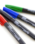 Assorted Colors Fine Tip Permanent Markers w/ Pocket Clip (5/Pack)