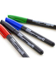 Assorted Colors Fine Tip Permanent Markers w/ Pocket Clip (5/Pack)