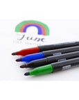 Assorted Colors Fine Tip Permanent Markers w/ Pocket Clip (5/Pack)