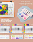 Dual Tip Alcohol-Based Markers 6 Fluorescent Colors