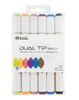 Dual Tip Alcohol-Based Markers 6 Pastel Colors