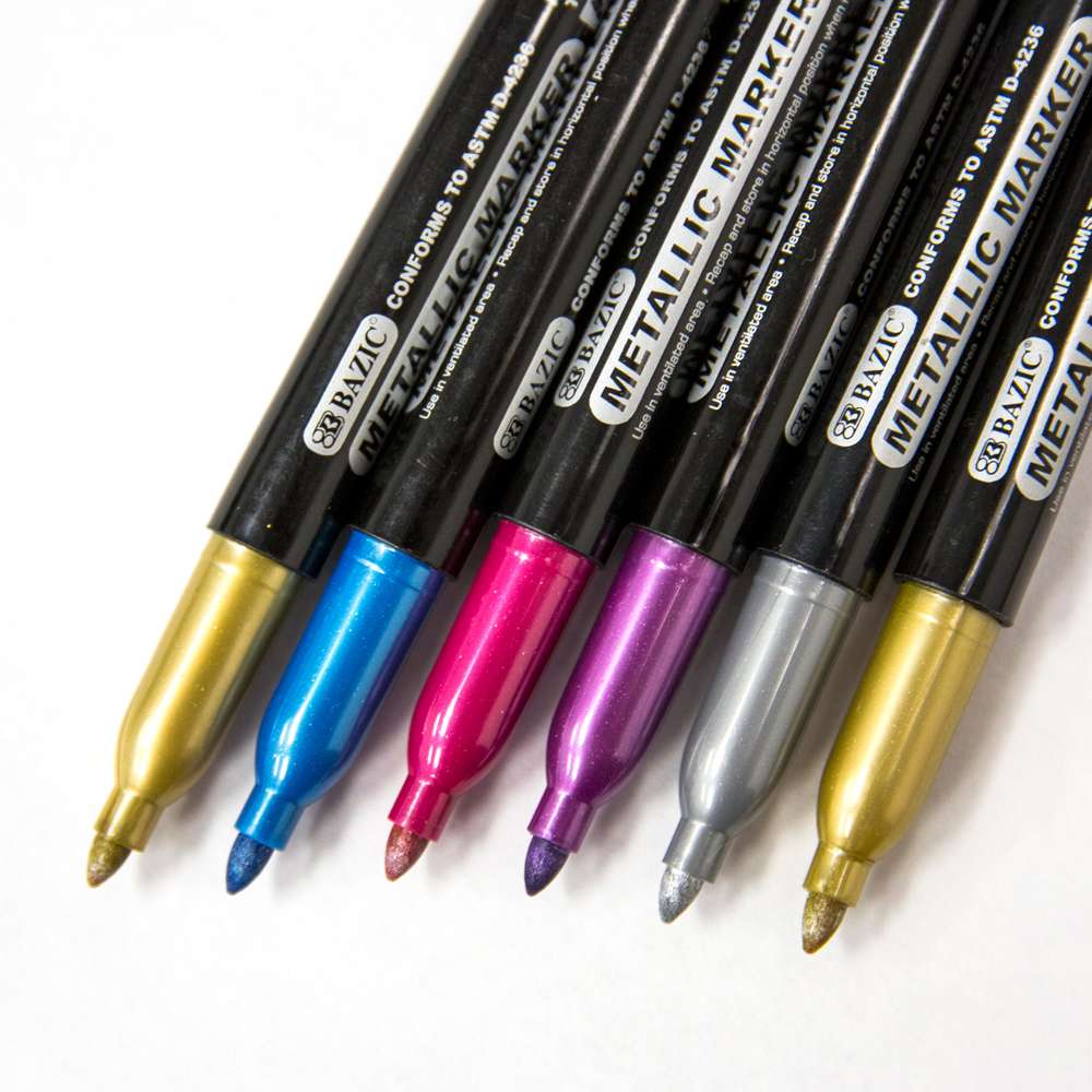 6 Metallic Colors Markers