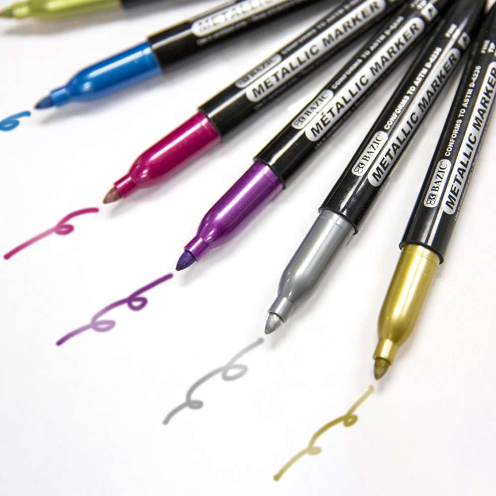 6 Metallic Colors Markers