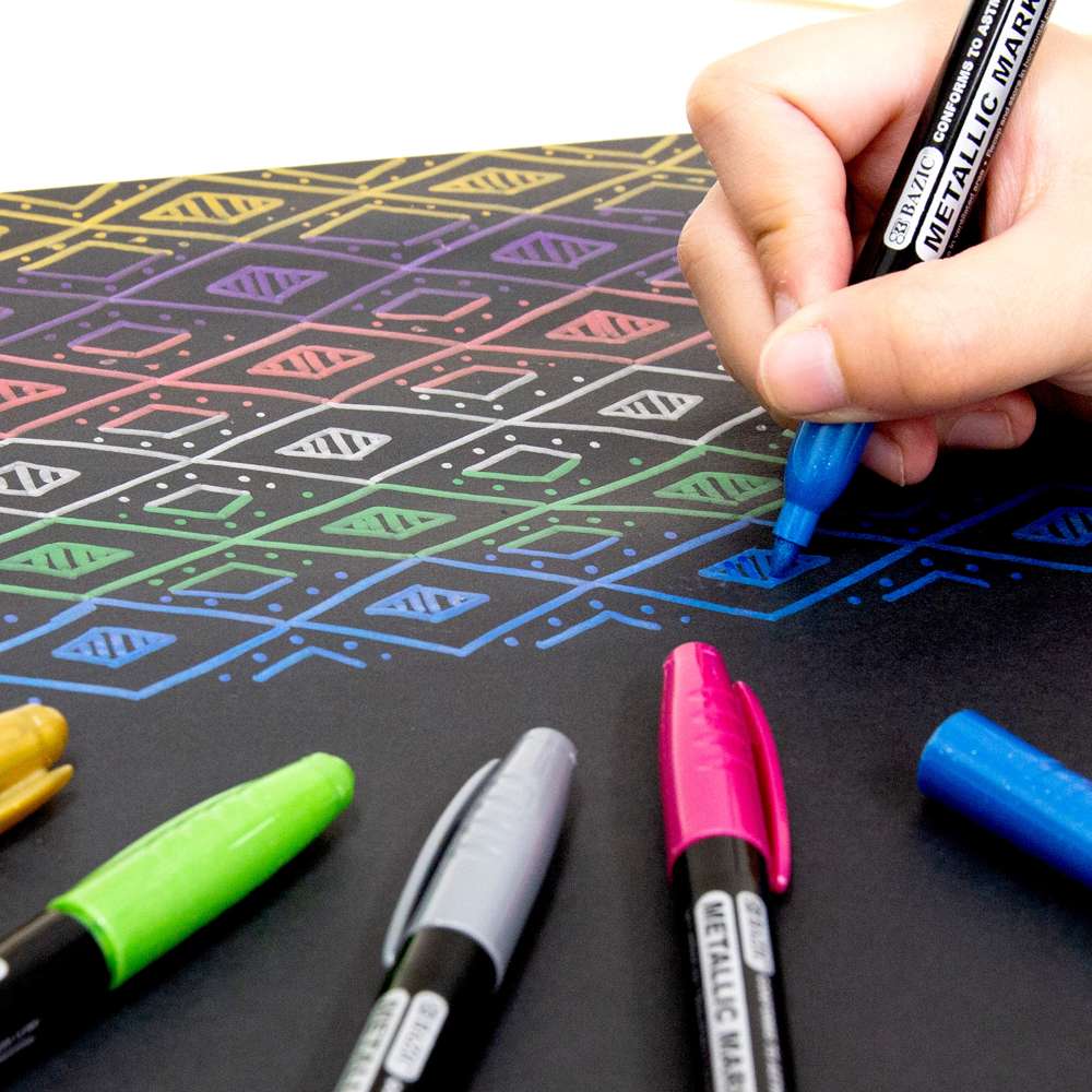 6 Metallic Colors Markers