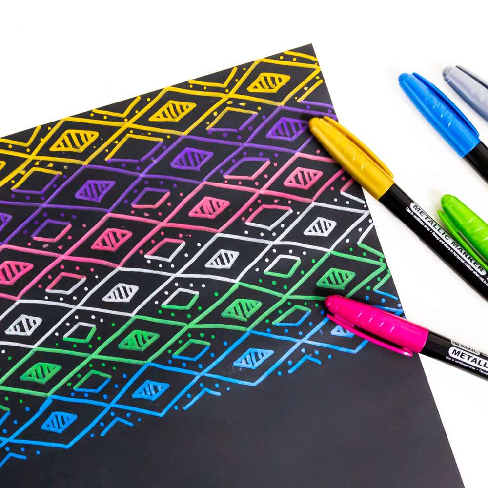 6 Metallic Colors Markers