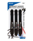 Black Chisel Tip Jumbo Permanent Markers w/ Grip (3/Pack)