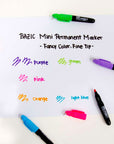 Fancy Colors Mini Fine Point Permanent Markers w/ Cap Clip (5/Pack)