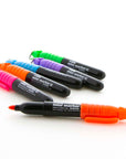 Fancy Colors Mini Fine Point Permanent Markers w/ Cap Clip (5/Pack)
