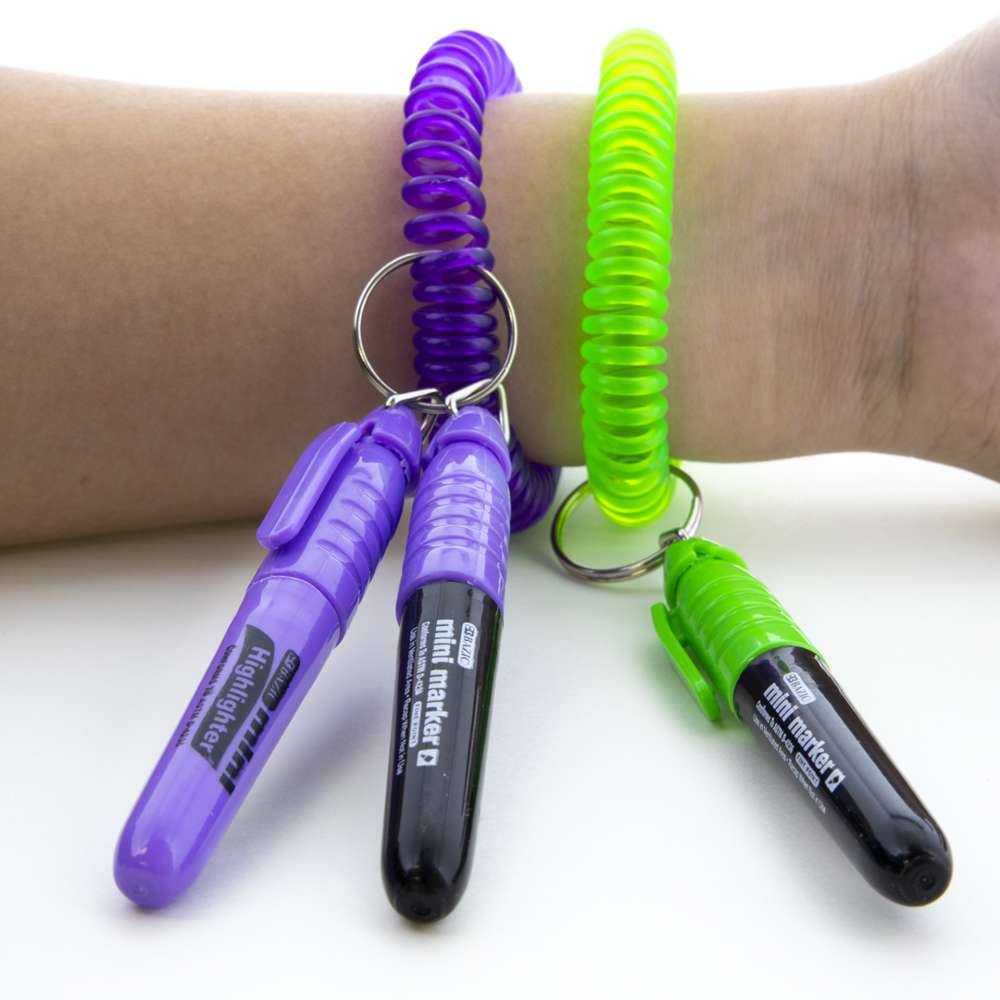 Fancy Colors Mini Fine Point Permanent Markers w/ Cap Clip (5/Pack)