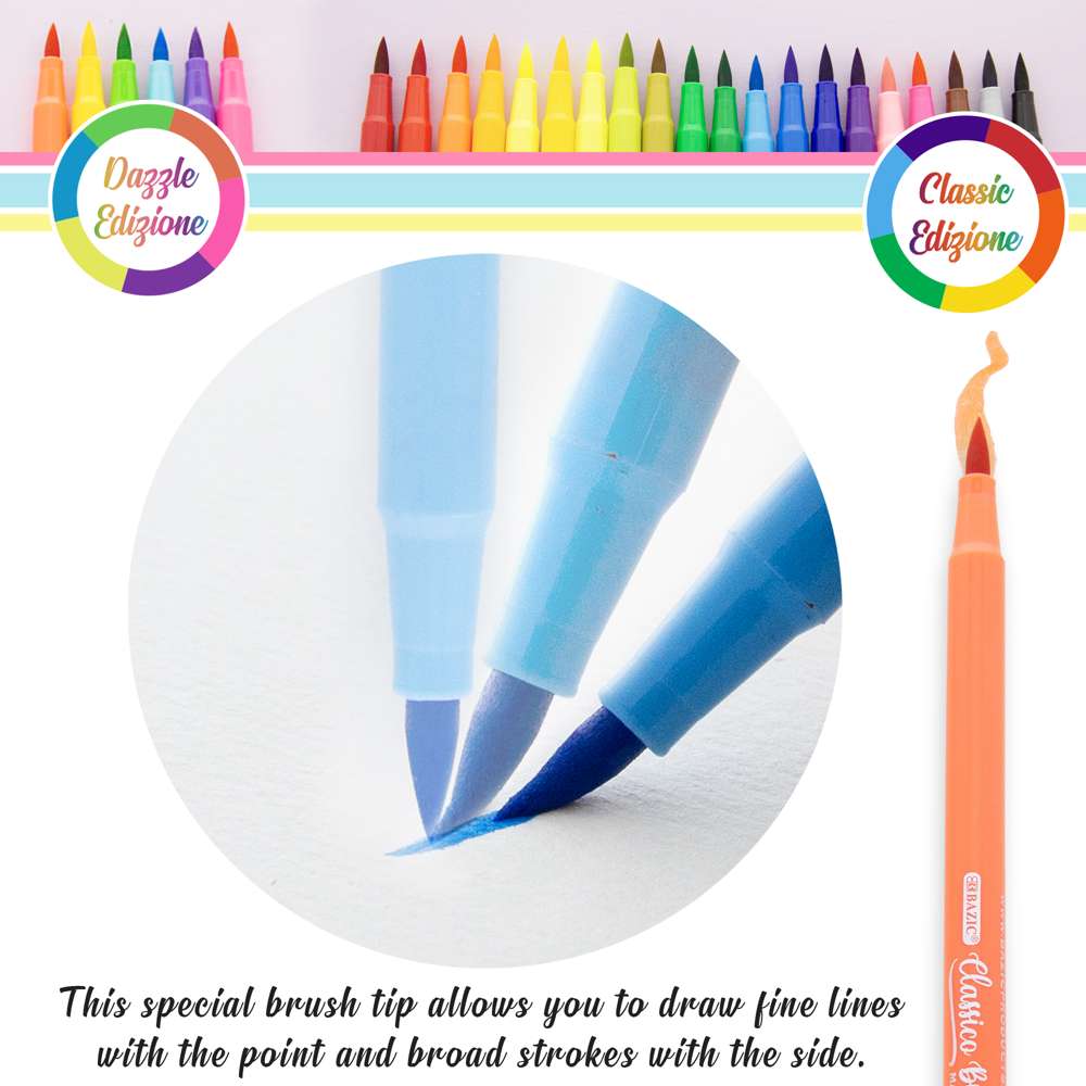 12 Colors Classico Brush Markers