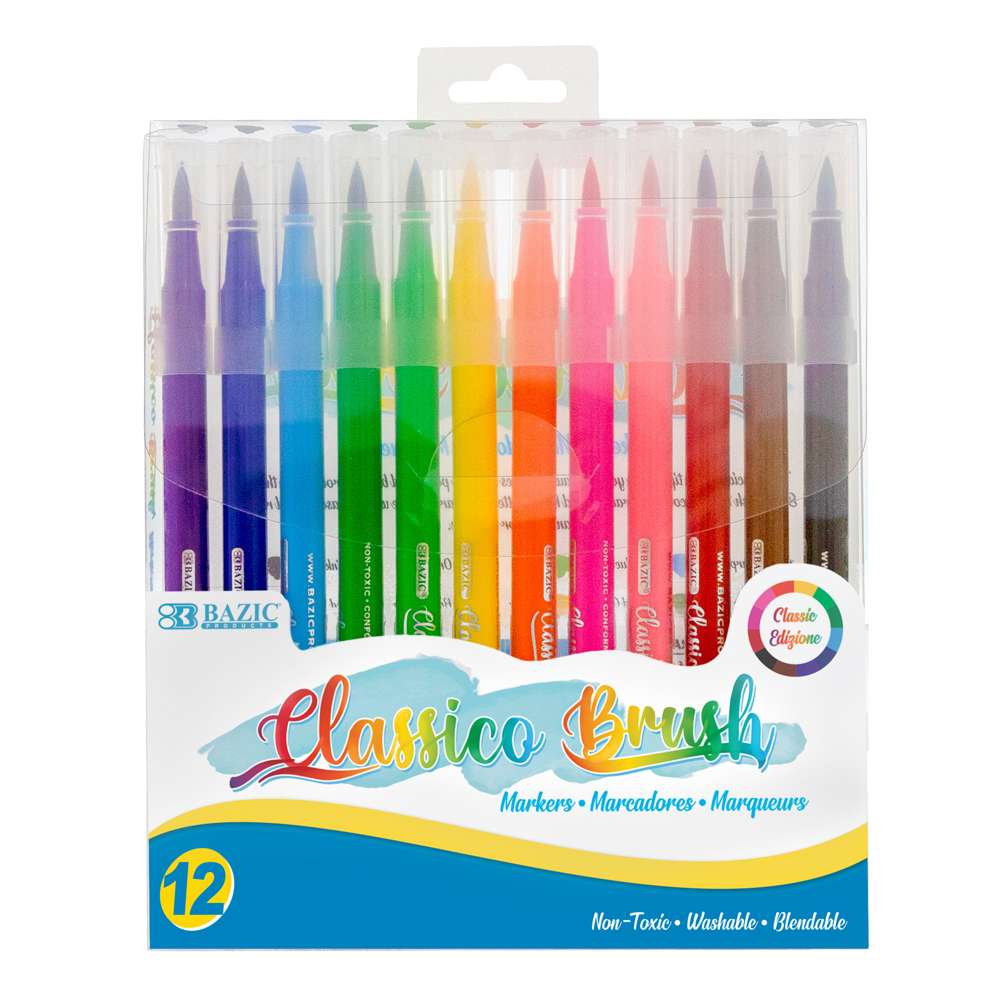 12 Colors Classico Brush Markers